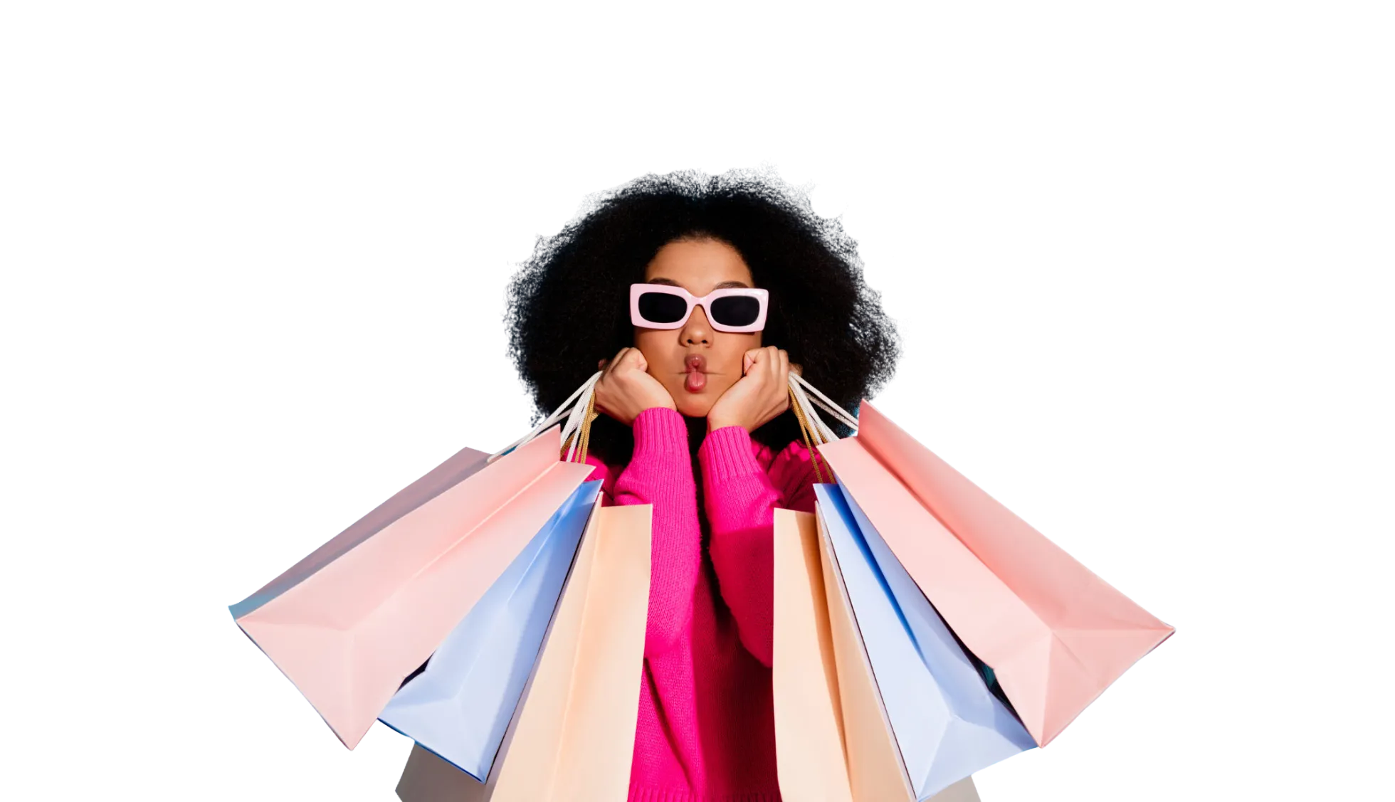 Shopper with shopping bags