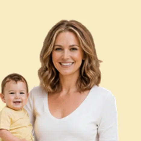 Vrouw met een baby op de arm