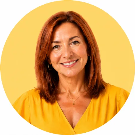 Vrouw in gele blouse