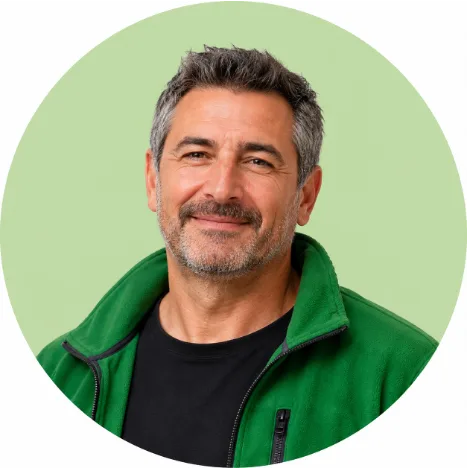 Man in groen vest